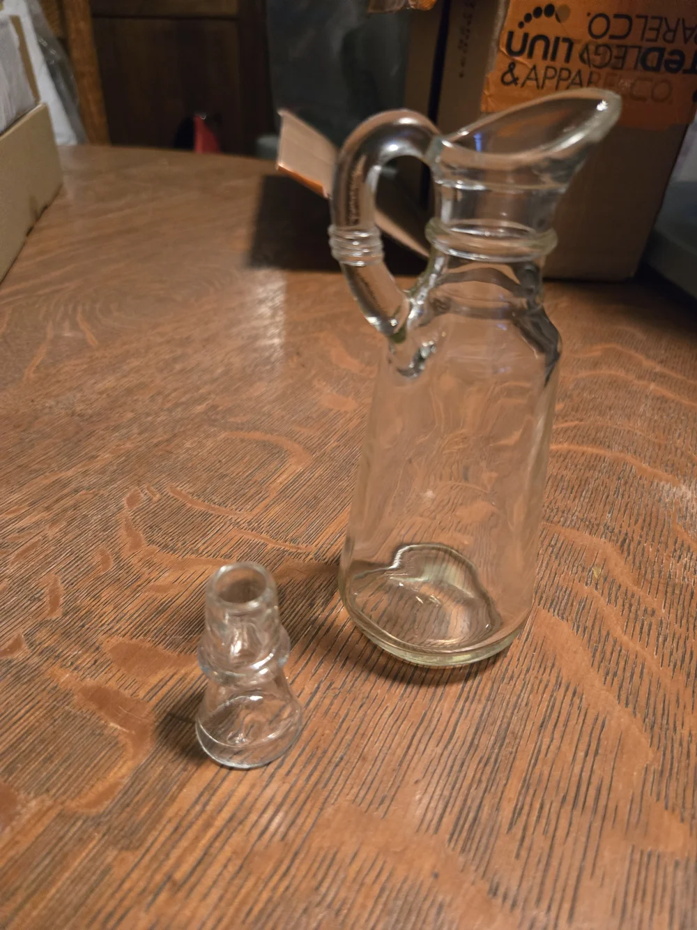 Vintage Vinaigrette Decanter Oil Dressing Server With Handle and Stopper